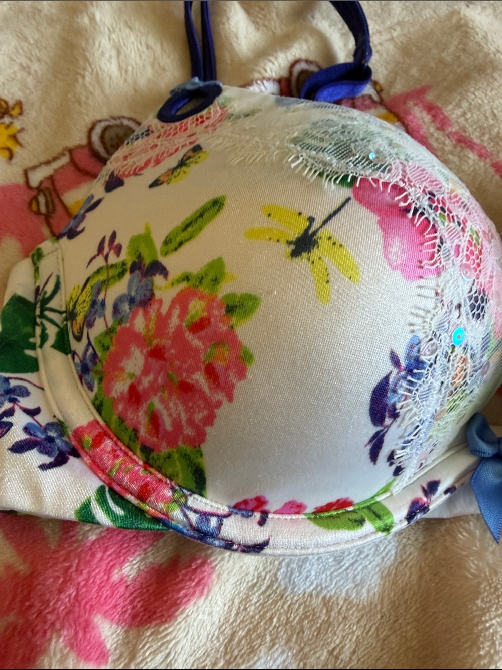 ✨Y2K Victoria’s Secret Sexy Little Things 32D Bra Lace Lingerie Floral Push-Up✨ - Picture 3 of 11